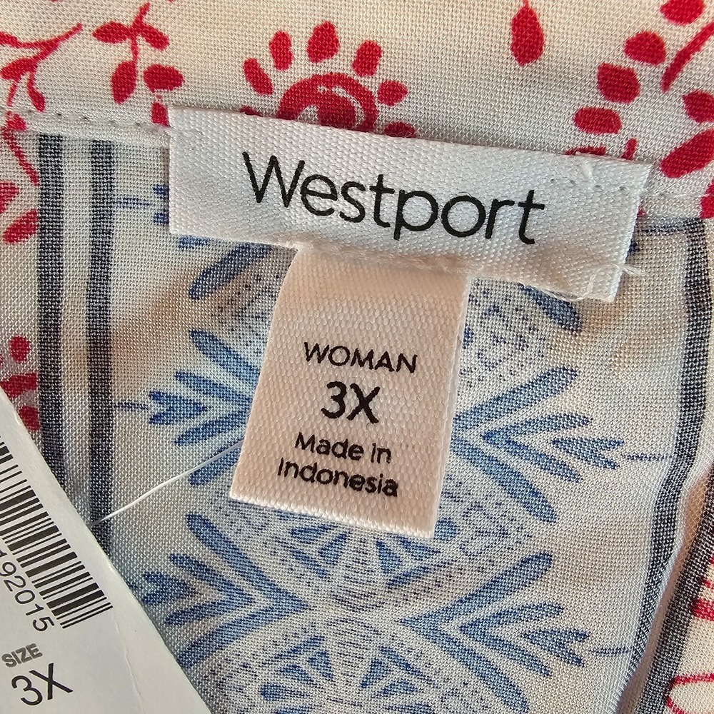Women's Tunic Sleeveless Blouse Patriotic 3X Red White Blue NWT - Picture 14 of 16